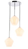 Living District LD2259C Gene 3 light Chrome and Frosted white glass pendant