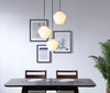 Living District LD2259C Gene 3 light Chrome and Frosted white glass pendant