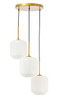 Living District LD2275BR Collier 3 light Brass and Frosted white glass pendant