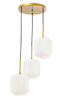 Living District LD2275BR Collier 3 light Brass and Frosted white glass pendant