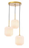 Living District LD2275BR Collier 3 light Brass and Frosted white glass pendant