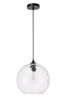 Living District LD2283 Gibson 1 light Black and Clear glass pendant