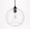 Living District LD2283 Gibson 1 light Black and Clear glass pendant