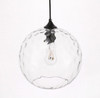 Living District LD2283 Gibson 1 light Black and Clear glass pendant
