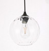 Living District LD2281 Cashel 1 light Black and Clear glass pendant