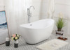 Elegant Decor BT10362GW Ines 62 inch soaking bathtub in glossy white