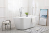 Elegant Decor BT10459GW Harrieta 59 inch soaking bathtub in glossy white