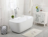 Elegant Decor BT10559GW Calum 59 inch soaking bathtub in glossy white