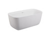 Elegant Decor BT10559GW Calum 59 inch soaking bathtub in glossy white
