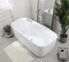 Elegant Decor BT10567GW Calum 67 inch soaking bathtub in glossy white
