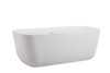 Elegant Decor BT10567GW Calum 67 inch soaking bathtub in glossy white