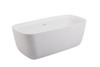 Elegant Decor BT10567GW Calum 67 inch soaking bathtub in glossy white