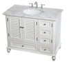Elegant Decor VF30542AW Rhodes 42 inch Single Bathroom Vanity in Antique White