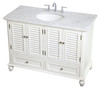 Elegant Decor VF30548AW Rhodes 48 inch Single Bathroom Vanity in Antique White