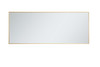Elegant Decor MR42460BR Eternity Metal frame rectangle mirror 24 inch in Brass