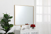 Elegant Decor MR43036BR Eternity Metal frame rectangle mirror 30 inch in Brass