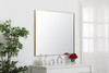 Elegant Decor MR43640BR Eternity Metal frame rectangle mirror 36 inch in Brass