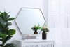 Elegant Decor MR4424S Eternity Metal frame hexagon mirror 24 inch in Sliver
