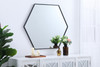 Elegant Decor MR4538BK Eternity Metal frame hexagon mirror 38 inch in Black