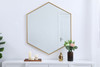 Elegant Decor MR4538BR Eternity Metal frame hexagon mirror 38 inch in Brass