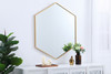 Elegant Decor MR4538BR Eternity Metal frame hexagon mirror 38 inch in Brass