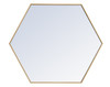 Elegant Decor MR4538BR Eternity Metal frame hexagon mirror 38 inch in Brass