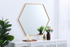 Elegant Decor MR4538BR Eternity Metal frame hexagon mirror 38 inch in Brass