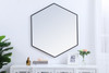 Elegant Decor MR4541BK Eternity Metal frame hexagon mirror 41 inch in Black