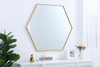 Elegant Decor MR4541BR Eternity Metal frame hexagon mirror 41 inch in Brass