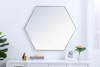 Elegant Decor MR4541S Eternity Metal frame hexagon mirror 41 inch in Sliver