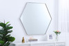 Elegant Decor MR4541S Eternity Metal frame hexagon mirror 41 inch in Sliver