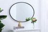Elegant Decor MR4624BK Eternity Metal frame oval mirror 34 inch in Black