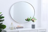 Elegant Decor MR4630S Eternity Metal frame oval mirror 40 inch in Sliver