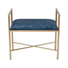 ELK HOME 3169-105 Blue Grand Bench in Navy Blue Chenille and Gold