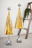 KALALOU CHE1178 SET OF TWO FOLDED GOLD METAL TREES WITH SILVER STAR