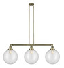 INNOVATIONS LIGHTING 213-AB-G202-12 XX-Large Beacon 3 Light Island Light, Antique Brass