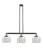 INNOVATIONS LIGHTING 213-BAB-G71-CE Large Bell Cage 3 Light Island Light, Black Antique Brass