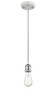 INNOVATIONS LIGHTING 516-1P-WPC Bare Bulb 1 Light Mini Pendant, White and Polished Chrome