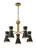Z-LITE 728-5MB-HBR 5 Light Chandelier,Matte Black + Heritage Brass