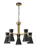 Z-LITE 728-5MB-HBR 5 Light Chandelier,Matte Black + Heritage Brass