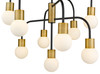 Z-LITE 621-9MB-FB 9 Light Chandelier,Matte Black + Foundry Brass
