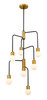 Z-LITE 621-7MB-FB 7 Light Chandelier,Matte Black + Foundry Brass