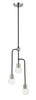 Z-LITE 621-3MB-PN 3 Light Chandelier,Matte Black + Polished Nickel