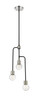 Z-LITE 621-3MB-PN 3 Light Chandelier,Matte Black + Polished Nickel