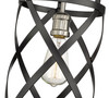 Z-LITE 481F1-MB-BN 1 Light Flush Mount,Matte Black + Brushed Nickel