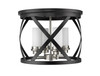 Z-LITE 481F16-MB-BN 4 Light Flush Mount,Matte Black + Brushed Nickel