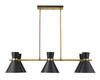 Z-LITE 728-6L-MB-HBR 6 Light Island/Billiard,Matte Black + Heritage Brass