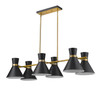 Z-LITE 728-6L-MB-HBR 6 Light Island/Billiard,Matte Black + Heritage Brass