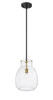 Z-LITE 476P-ROD-MB-OBR 1 Light Mini Pendant,Matte Black + Olde Brass