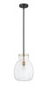 Z-LITE 476P-ROD-MB-OBR 1 Light Mini Pendant,Matte Black + Olde Brass